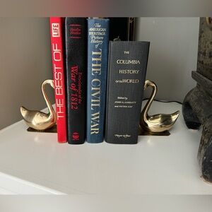 Brass Swann Bookends
